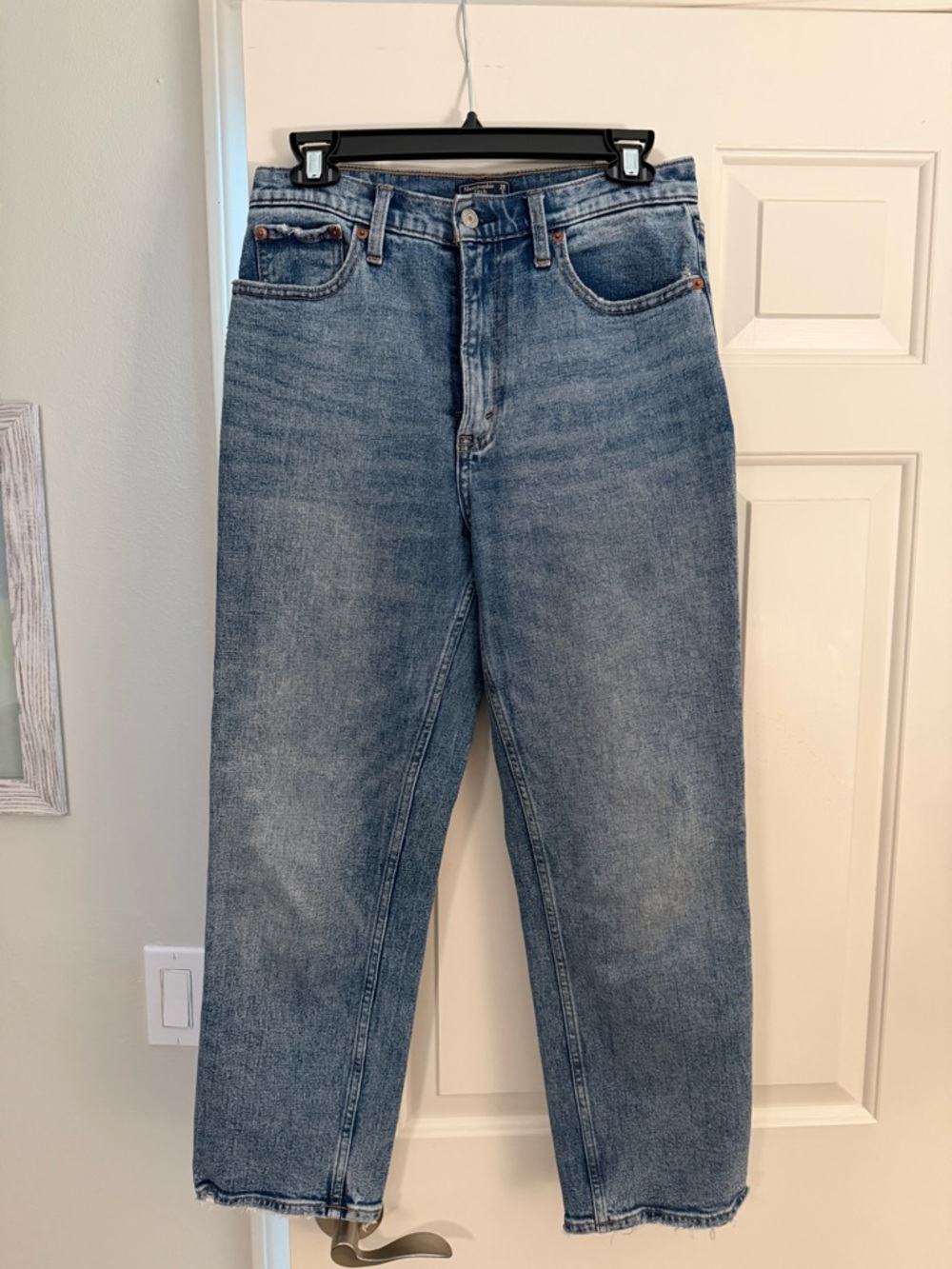 Abercrombie & Fitch Ultra High Rise Light Blue Straight Jeans